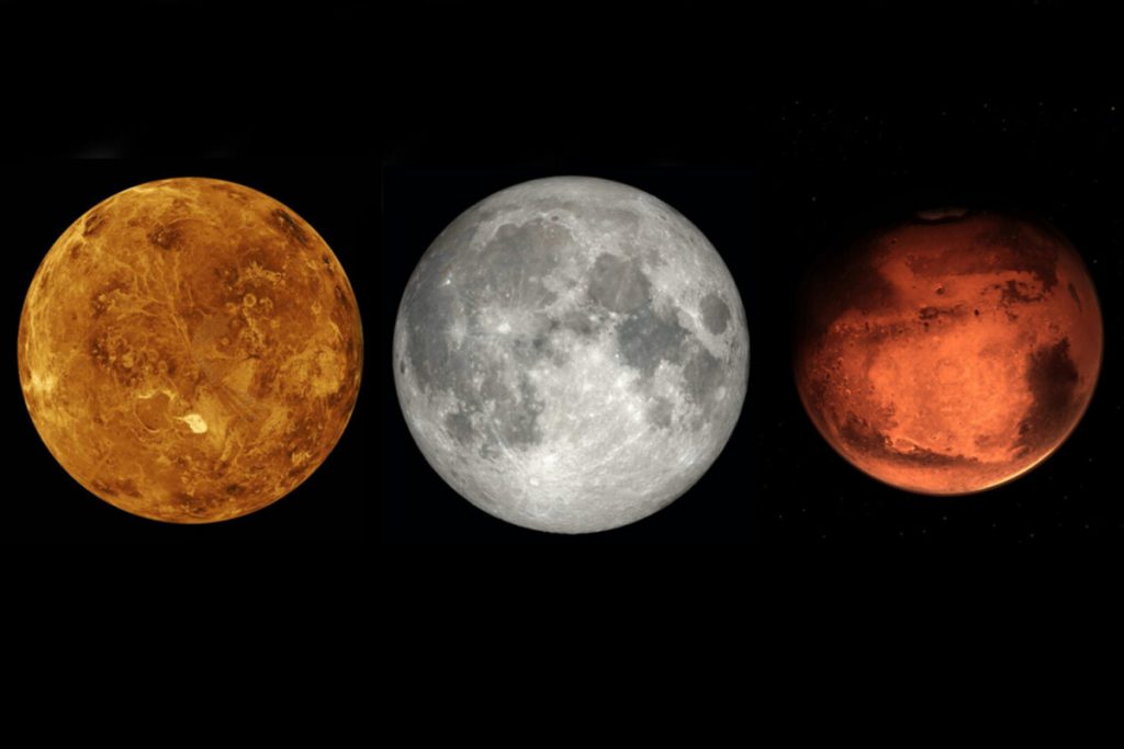 luna marte venere