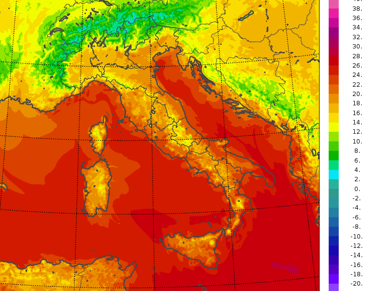 temperature minime italia oggi