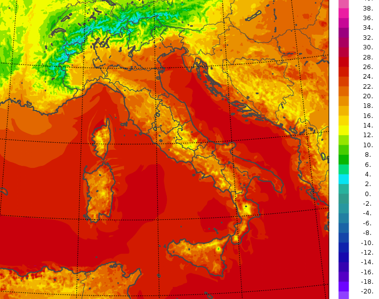 temperature minime italia oggi