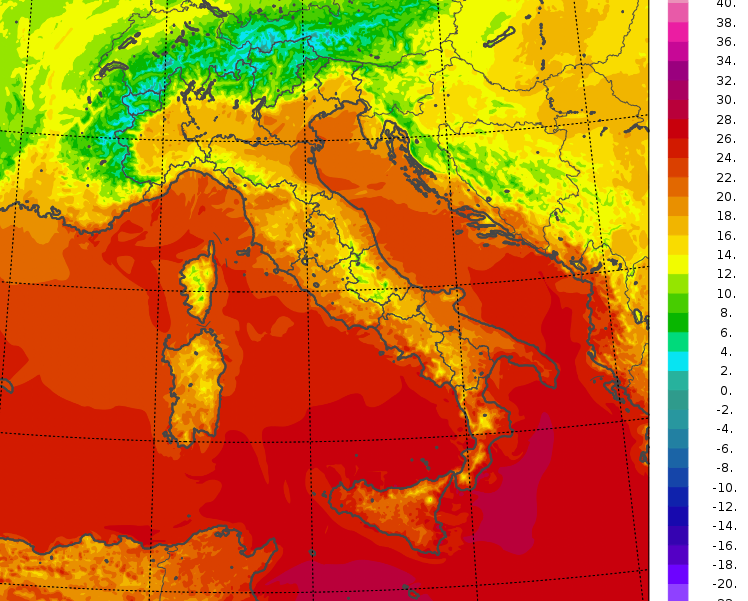 temperature minime italia oggi