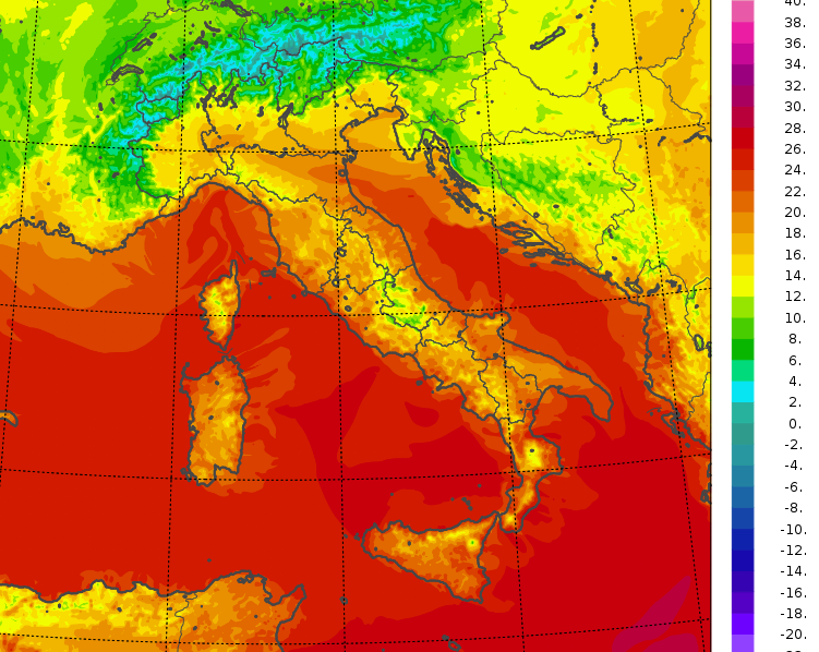 temperature minime italia oggi