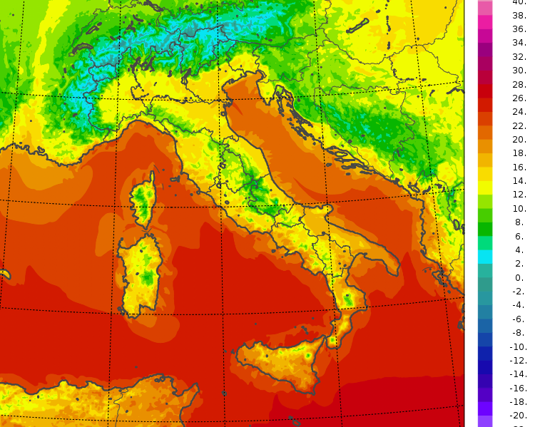 temperature minime italia oggi