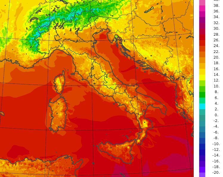 temperature minime italia oggi