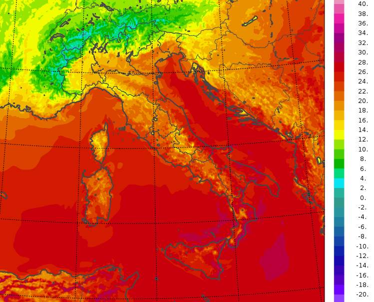 temperature minime italia oggi