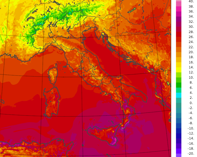 temperature minime italia oggi