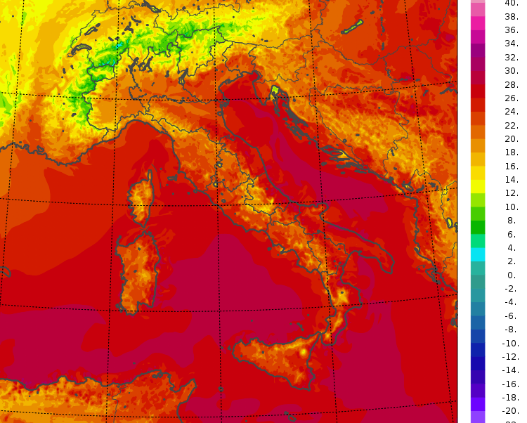 temperature minime italia oggi