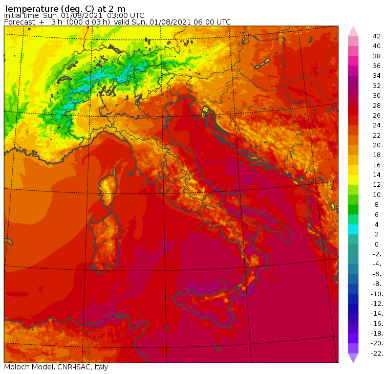 temperature minime oggi italia