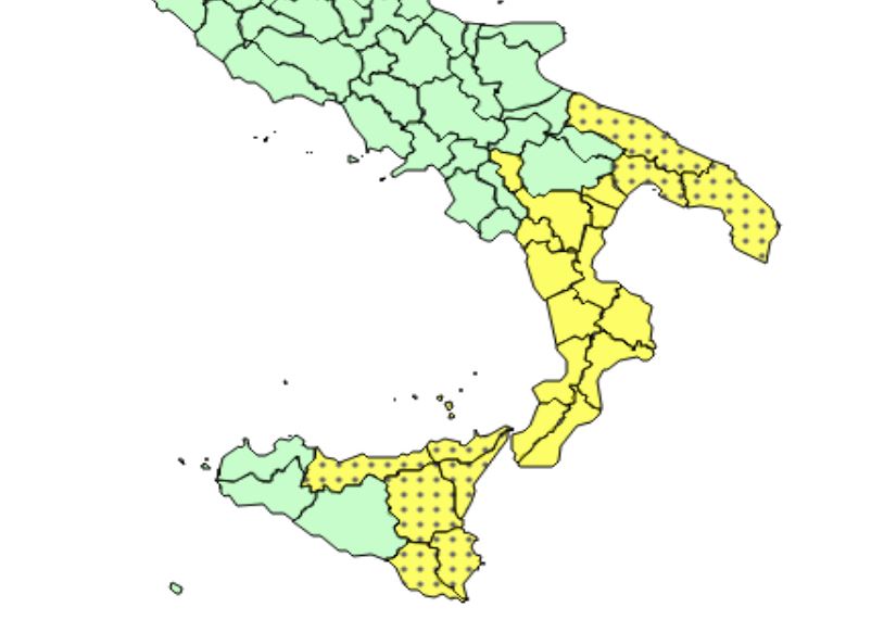 allerta meteo calabria sicilia basilicata puglia