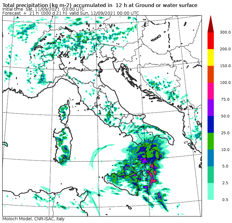 maltempo sud italia sabato 11 settembre 2021