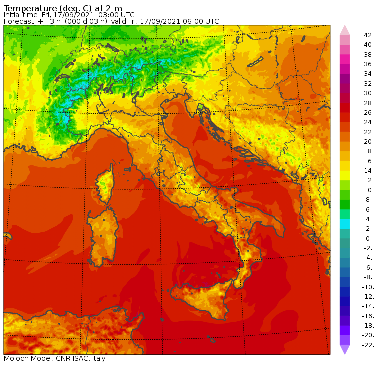 temperature minime italia oggi