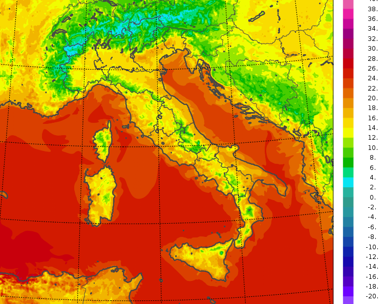 temperature minime italia oggi