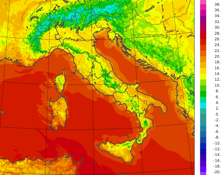 temperature minime italia oggi