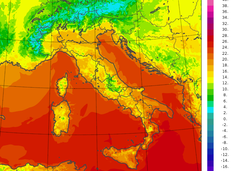 temperature minime italia oggi