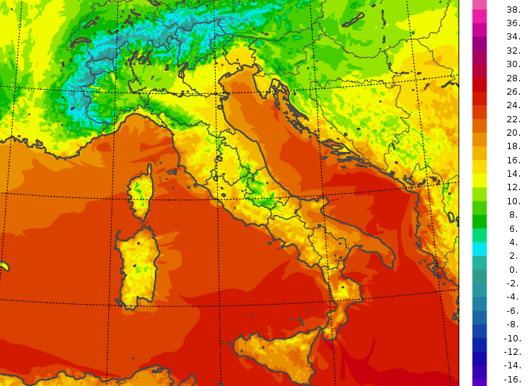 temperature minime italia oggi