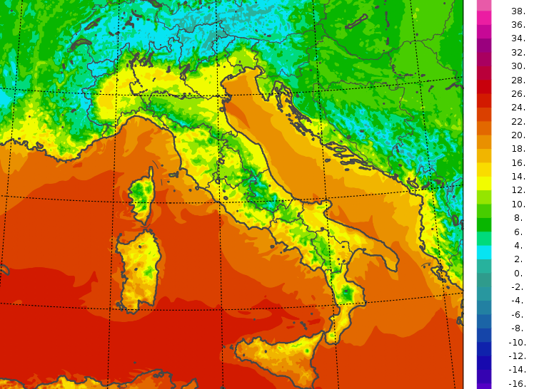 temperature minime italia oggi