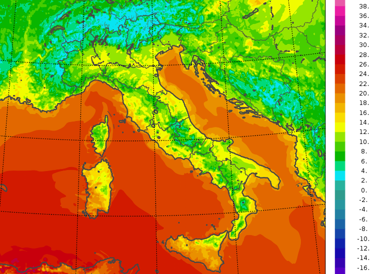 temperature minime italia oggi
