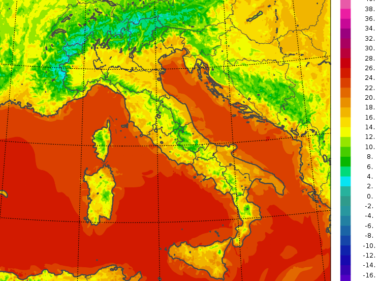 temperature minime italia oggi