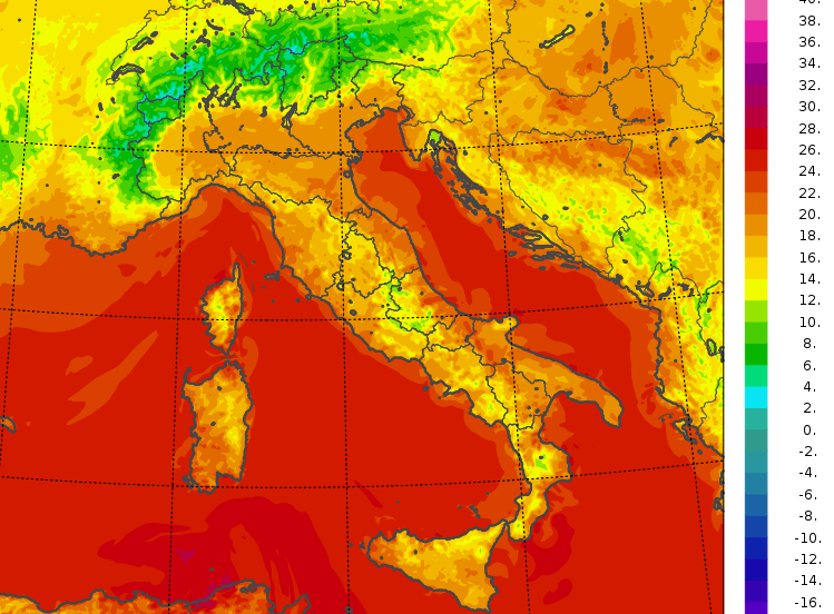temperature minime italia oggi
