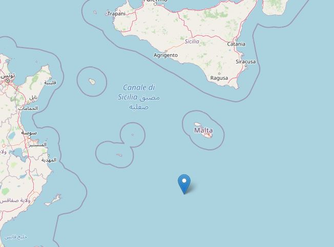 terremoto canale di sicilia