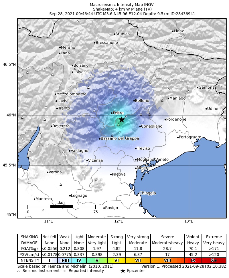 terremoto veneto treviso miane
