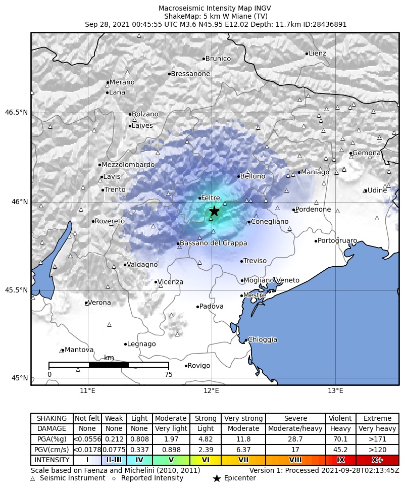 terremoto veneto treviso miane