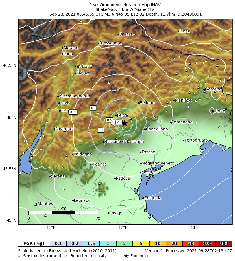 terremoto veneto treviso miane