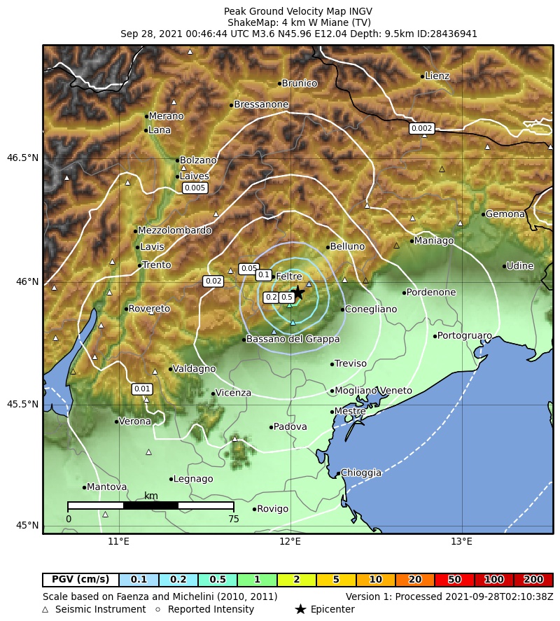 terremoto veneto treviso miane