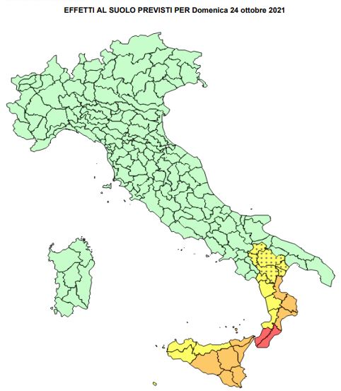 allerta meteo 24 ottobre 2021