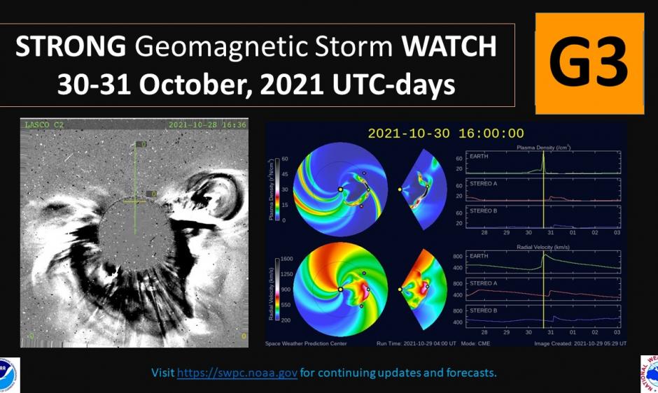 allerta noaa tempesta geomagnetica g3 30 31 ottobre