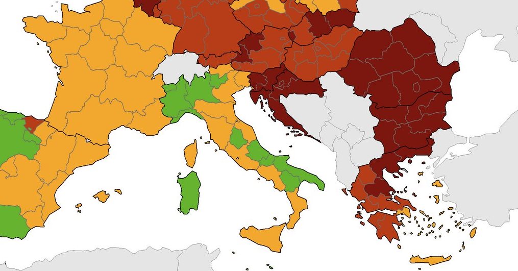coronavirus mappa ecdc
