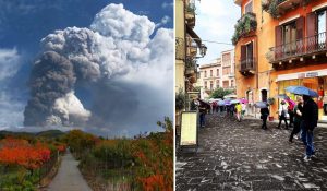 etna eruzione cenere taormina
