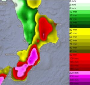 mappa pluviometrica calabria