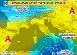 previsioni meteo 23-24 ottobre