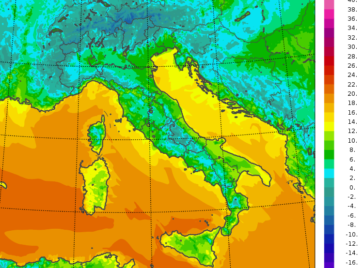 temperature minime italia oggi