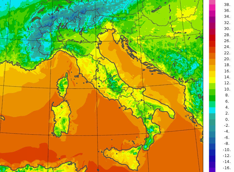 temperature minime italia oggi