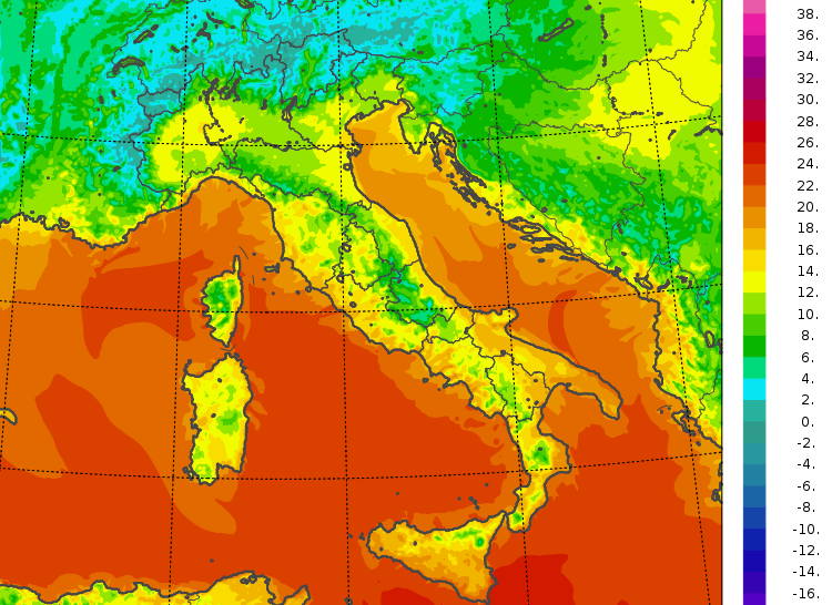 temperature minime italia oggi