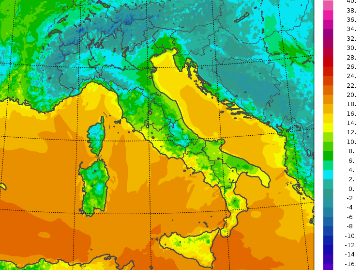 temperature minime italia oggi