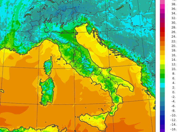 temperature minime italia oggi