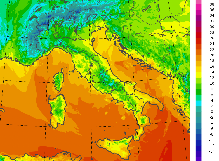 temperature minime italia oggi
