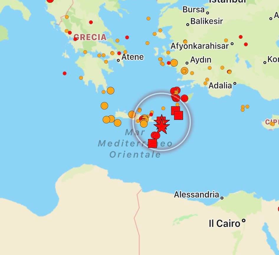 terremoto creta grecia oggi