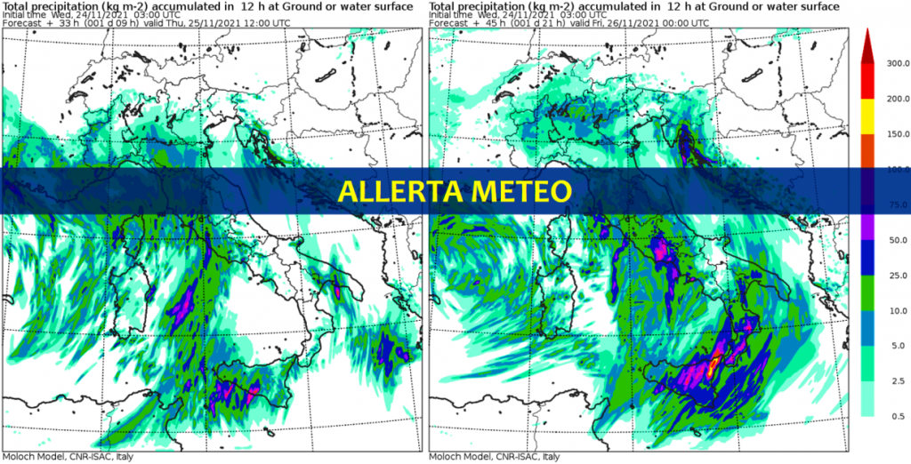 allerta meteo 25 novembre 2021