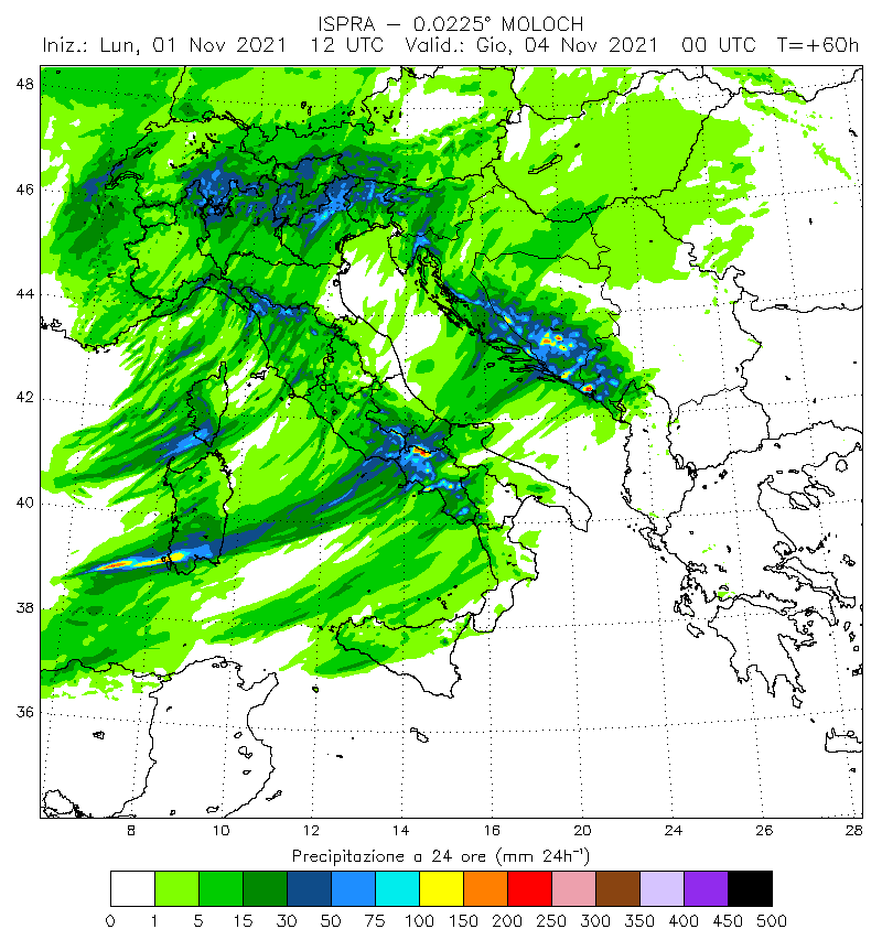 allerta meteo piogge italia mercoledì 3 novembre