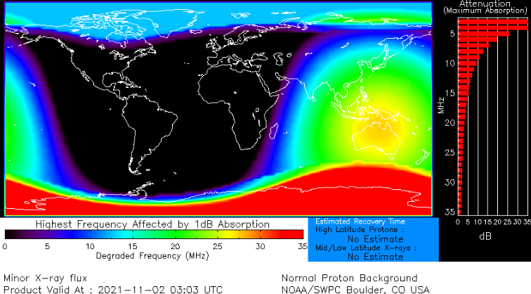 Allerta tempeste geomagnetiche mappa disturbi radio