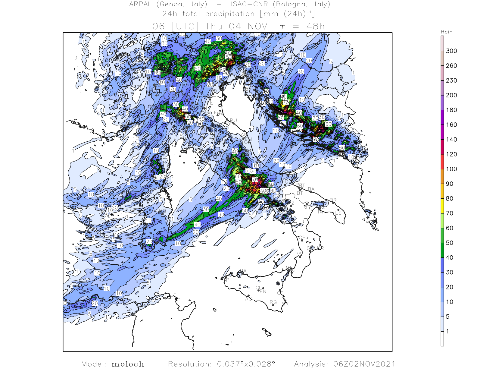 meteo piogge italia mercoledì 3 novembre 2021