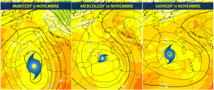 previsioni meteo ciclone mediterraneo novembre 2021