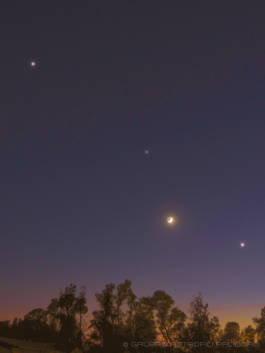 congiunzione luna saturno giove venere