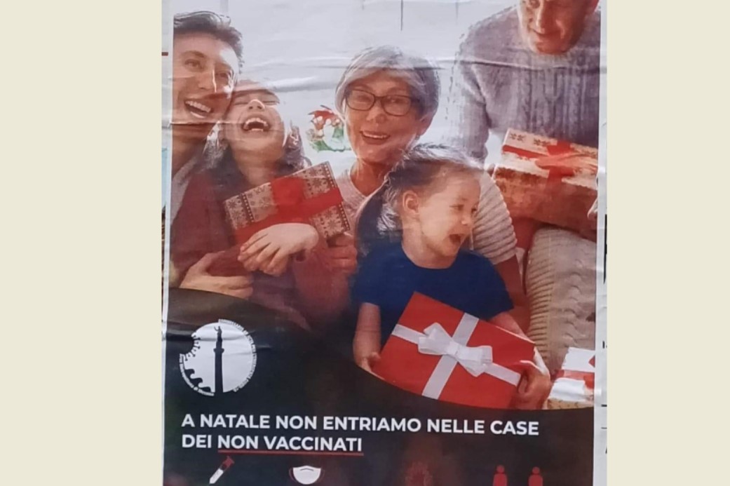 messina cartello a natale non entriamo nelle case dei non vaccinati