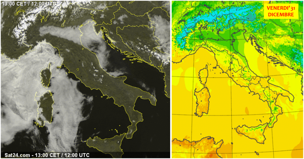 meteo italia 31 dicembre 2021 anticiclone caldo e nebbie