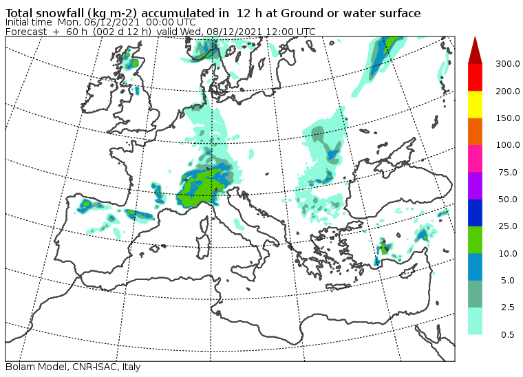 previsioni meteo neve europa 8 dicembre 2021