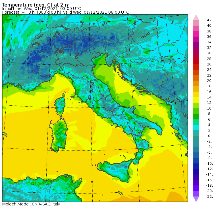 temperature minime 1 dicembre